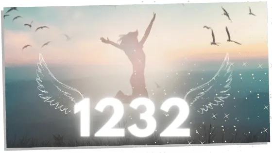 angel number 1232 and woman jumping