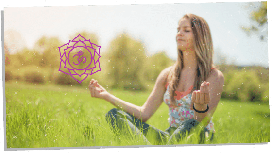 showing how to do crown chakra affirmations