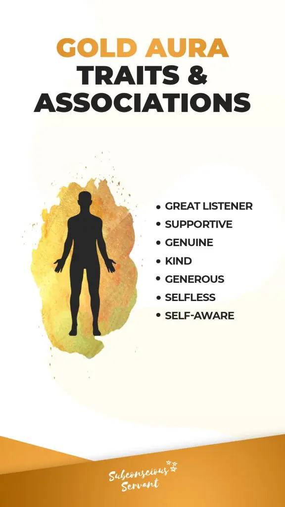 gold aura personality traits and associations infographic 