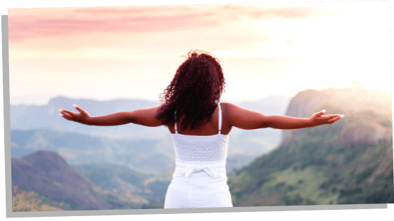 Woman using affirmations to manifest positive energy
