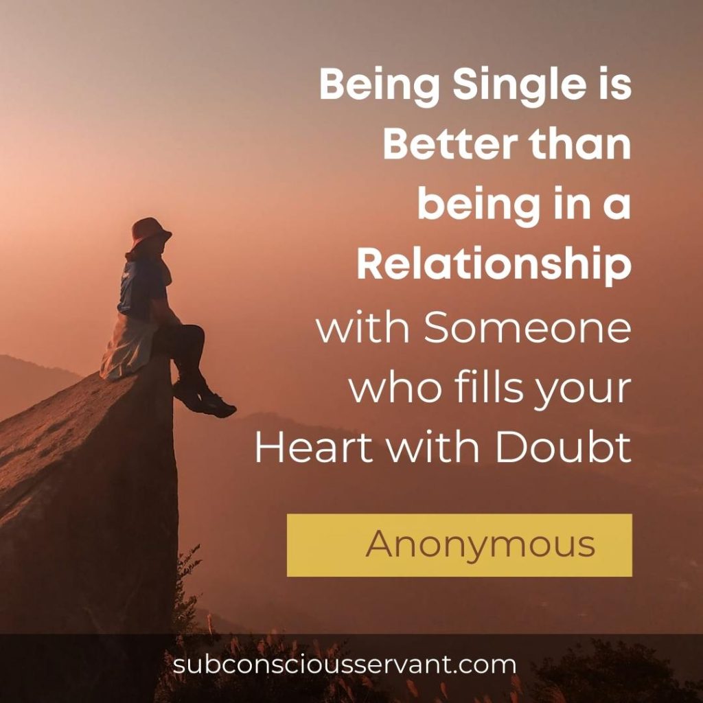 Being alone and single quote