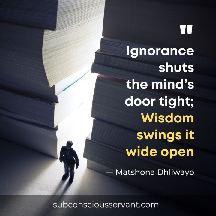 Matshona Dhliwayo quote about having an open mind