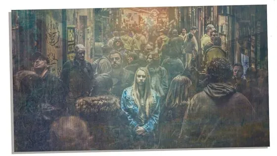 Image of empath alone in a crowded place