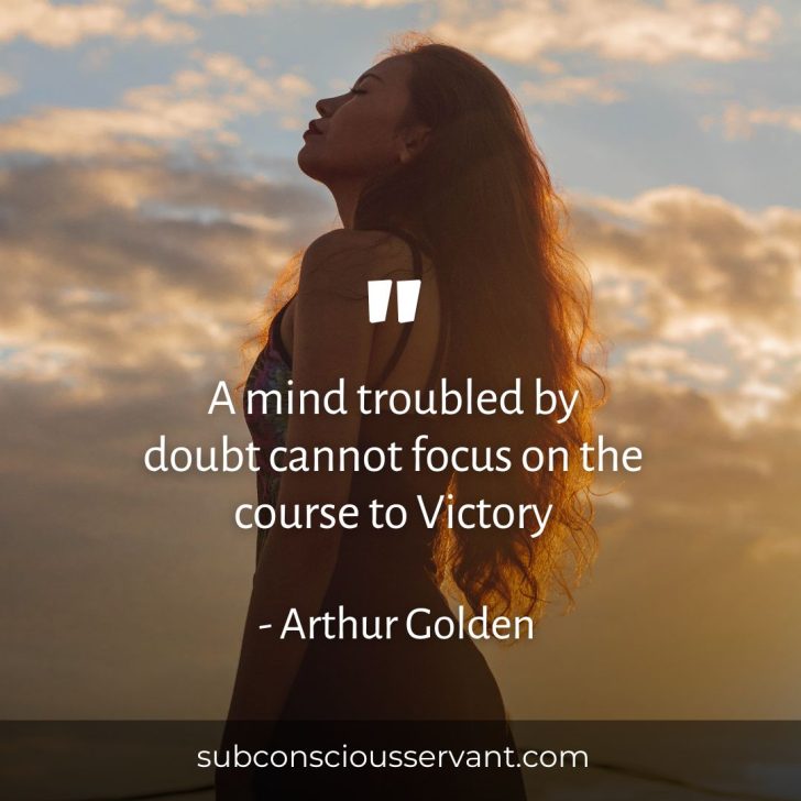 Image of a Arthur Golden quote about having a clear mind