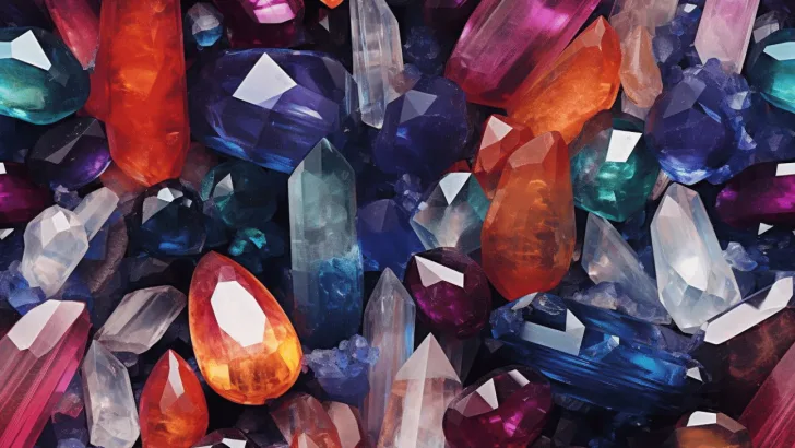 collection of healing crystals